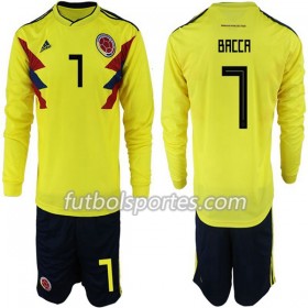 Camisetas Colombia Bacca 7 Niño Primera Equipacion Mundial 2018 Manga Larga